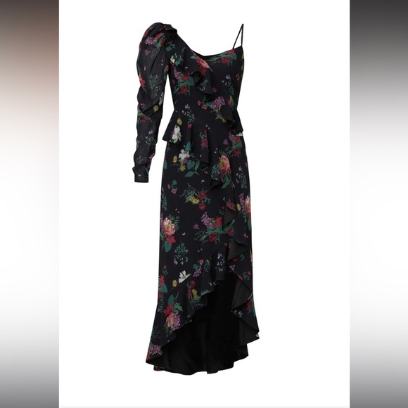 EUC AMUR- Pasqualena One-Shoulder Floral-Print Dress. Size 10 - Picture 4 of 14